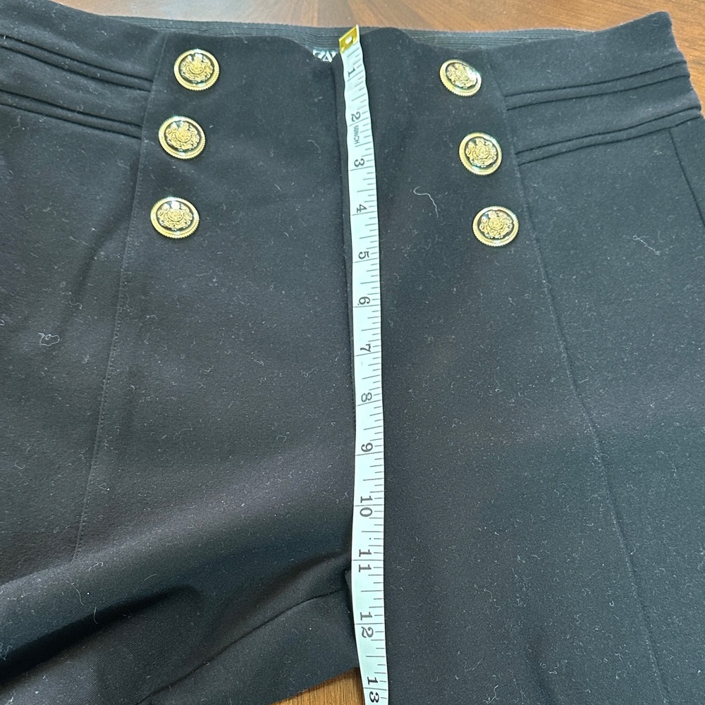 Zara Black High-Waisted Sailor Button Leggings - Picture 7 of 8